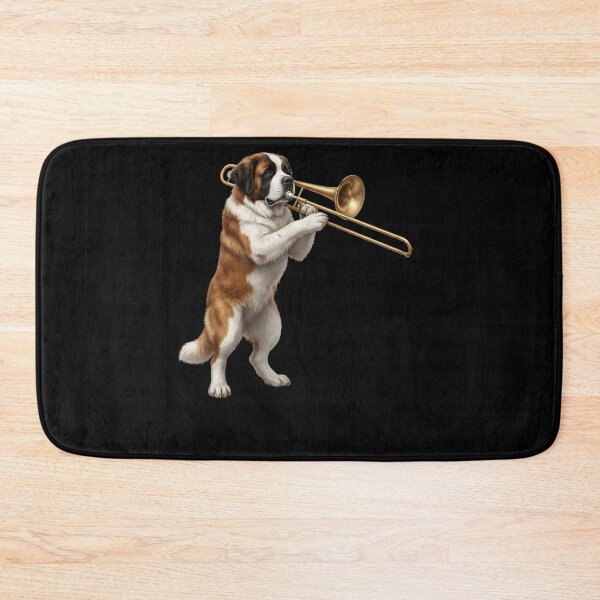 Item preview, Saint Bernard Playing Trombone Player Trombonist Dog Lover designed and sold by DoodleTortle.