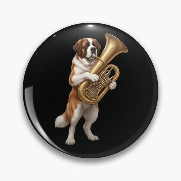 Item preview, Saint Bernard Playing Tuba Player Tubaist Dog Lover designed and sold by DoodleTortle.