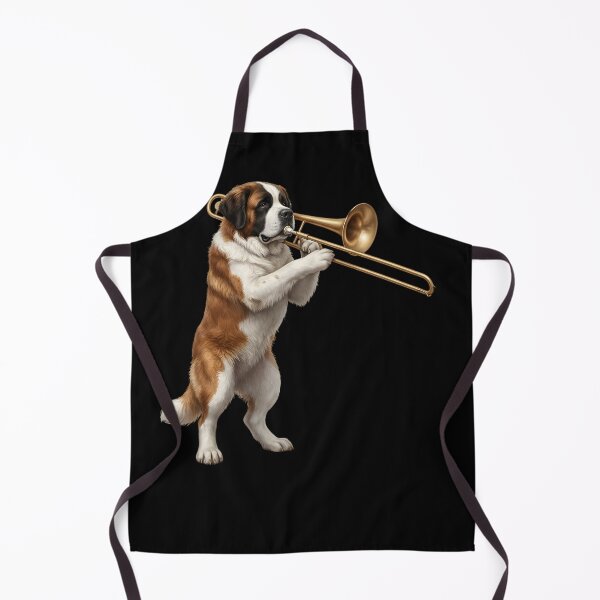 Item preview, Saint Bernard Playing Trombone Player Trombonist Dog Lover designed and sold by DoodleTortle.