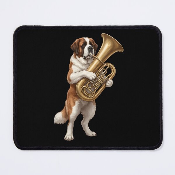 Item preview, Saint Bernard Playing Tuba Player Tubaist Dog Lover designed and sold by DoodleTortle.