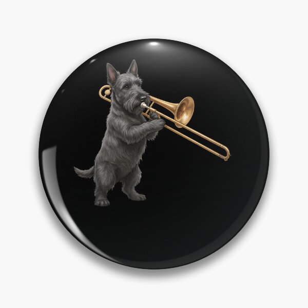 Item preview, Scottish Terrier Playing Trombone Player Trombonist Dog Lover designed and sold by DoodleTortle.