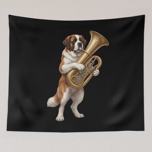 Item preview, Saint Bernard Playing Tuba Player Tubaist Dog Lover designed and sold by DoodleTortle.