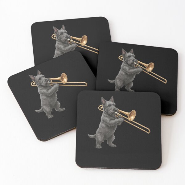 Item preview, Scottish Terrier Playing Trombone Player Trombonist Dog Lover designed and sold by DoodleTortle.