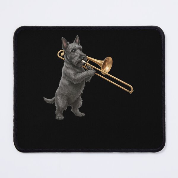 Item preview, Scottish Terrier Playing Trombone Player Trombonist Dog Lover designed and sold by DoodleTortle.