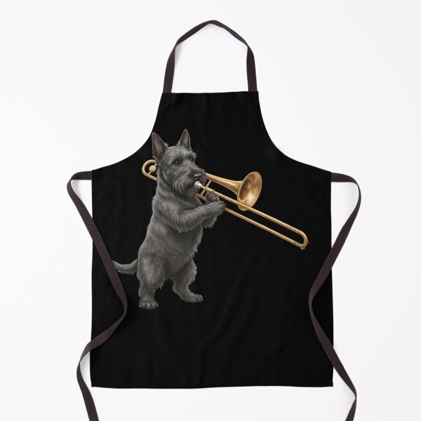 Item preview, Scottish Terrier Playing Trombone Player Trombonist Dog Lover designed and sold by DoodleTortle.