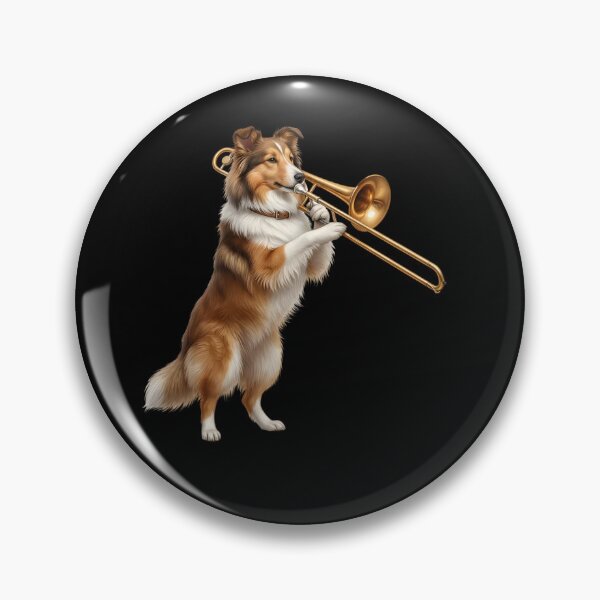 Item preview, Shetland Sheepdog Playing Trombone Player Trombonist Dog Lover designed and sold by DoodleTortle.