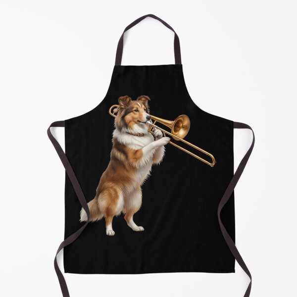 Item preview, Shetland Sheepdog Playing Trombone Player Trombonist Dog Lover designed and sold by DoodleTortle.