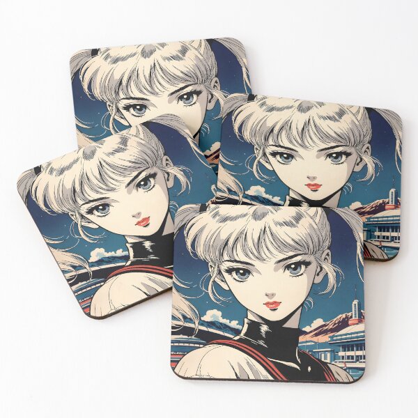 Item preview, Retro 80s Anime Girl Space Colony Vintage Anime Aesthetic designed and sold by Radnime.