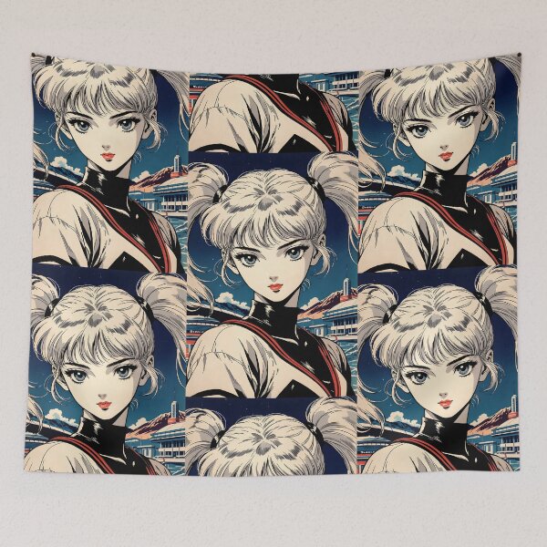 Item preview, Retro 80s Anime Girl Space Colony Vintage Anime Aesthetic designed and sold by Radnime.