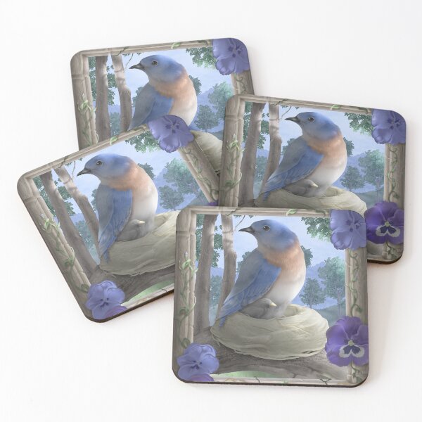 Item preview, Eastern Bluebird at Springtime with Psalms 91:4 designed and sold by JaybirdArtCreations.