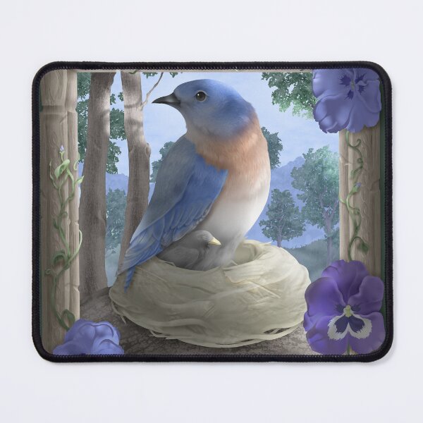 Item preview, Eastern Bluebird at Springtime with Psalms 91:4 designed and sold by JaybirdArtCreations.