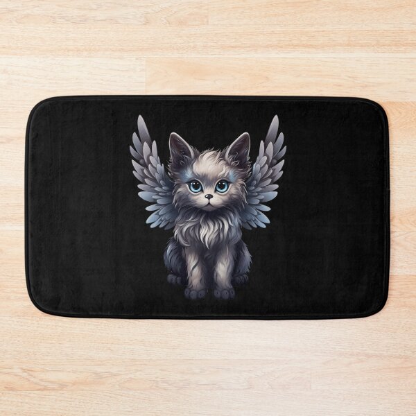 Item preview, Black winged cat designed and sold by bubblyrainbow.