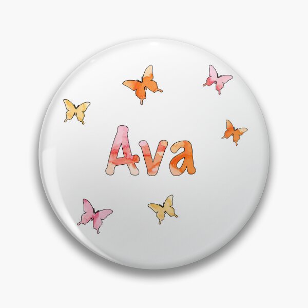 Item preview, Watercolor Name Ava with Butterflies designed and sold by katifinell.