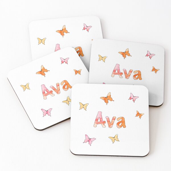 Item preview, Watercolor Name Ava with Butterflies designed and sold by katifinell.