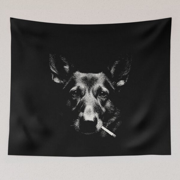 Item preview, German Shepherd Smoking Cigarette Dog Portrait designed and sold by k3rstman1.