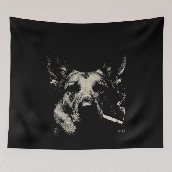 Item preview, Cool German Shepherd Smoking Dog Portrait designed and sold by k3rstman1.