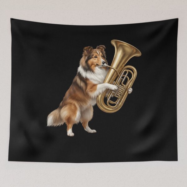 Item preview, Shetland Sheepdog Playing Tuba Player Tubaist Dog Lover designed and sold by DoodleTortle.