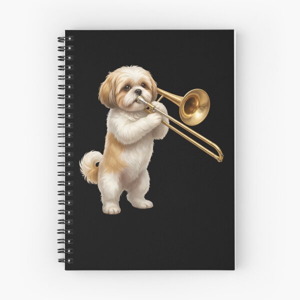 Item preview, Shih Tzu Playing Trombone Player Trombonist Dog Lover designed and sold by DoodleTortle.