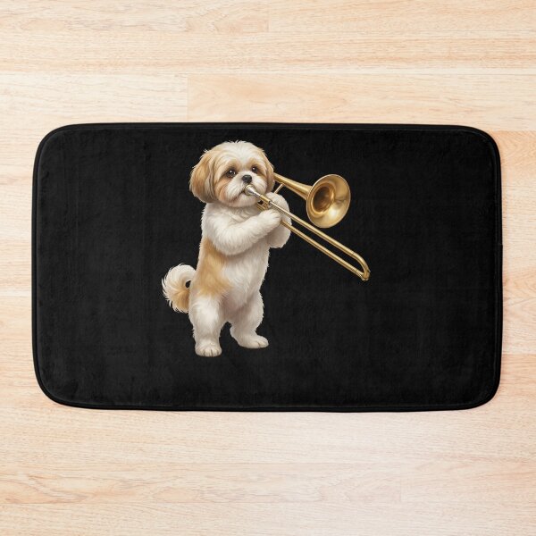 Item preview, Shih Tzu Playing Trombone Player Trombonist Dog Lover designed and sold by DoodleTortle.