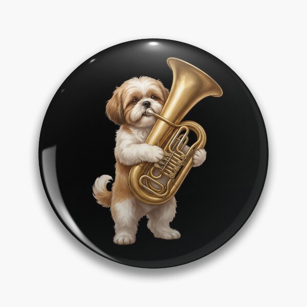 Item preview, Shih Tzu Playing Tuba Player Tubaist Dog Lover designed and sold by DoodleTortle.
