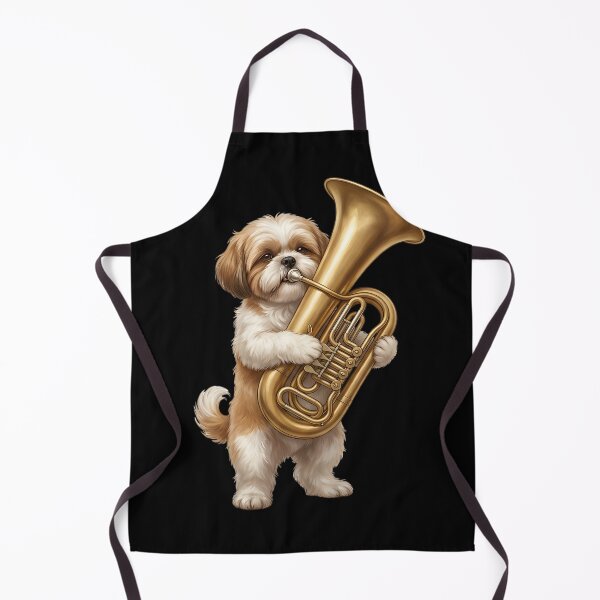 Item preview, Shih Tzu Playing Tuba Player Tubaist Dog Lover designed and sold by DoodleTortle.