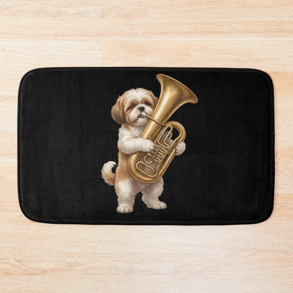 Item preview, Shih Tzu Playing Tuba Player Tubaist Dog Lover designed and sold by DoodleTortle.