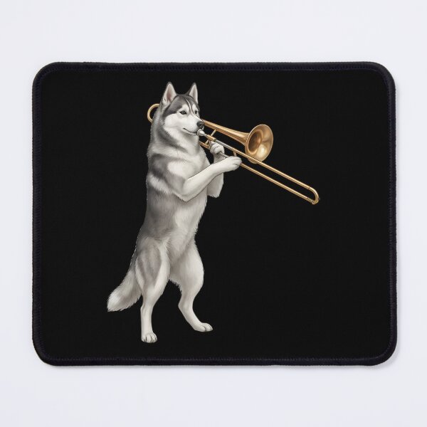 Item preview, Siberian Husky Playing Trombone Player Trombonist Dog Lover designed and sold by DoodleTortle.