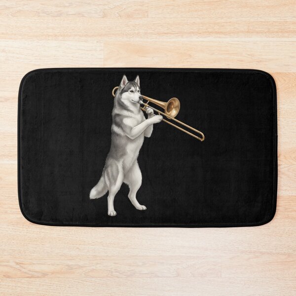 Item preview, Siberian Husky Playing Trombone Player Trombonist Dog Lover designed and sold by DoodleTortle.