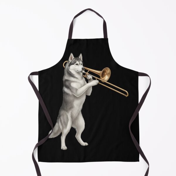 Item preview, Siberian Husky Playing Trombone Player Trombonist Dog Lover designed and sold by DoodleTortle.