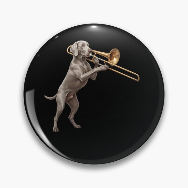 Item preview, Weimaraner Playing Trombone Player Trombonist Dog Lover designed and sold by DoodleTortle.
