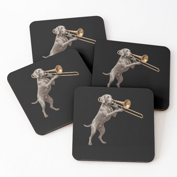 Item preview, Weimaraner Playing Trombone Player Trombonist Dog Lover designed and sold by DoodleTortle.