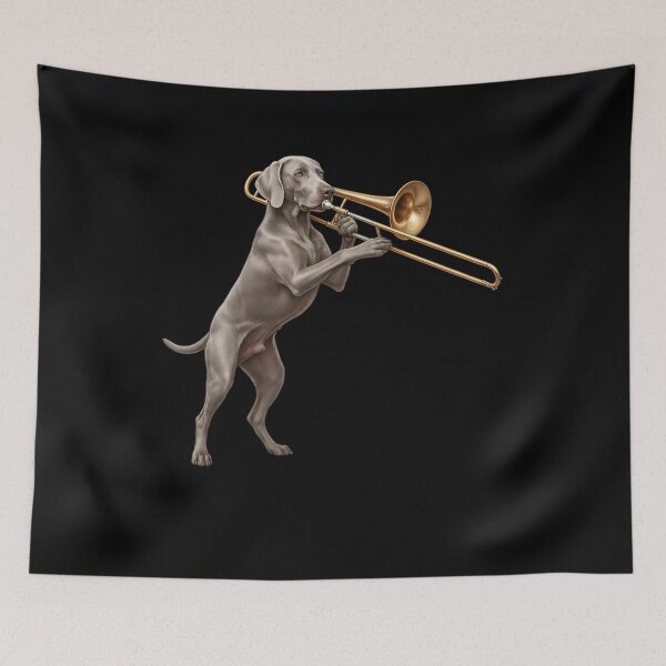 Item preview, Weimaraner Playing Trombone Player Trombonist Dog Lover designed and sold by DoodleTortle.