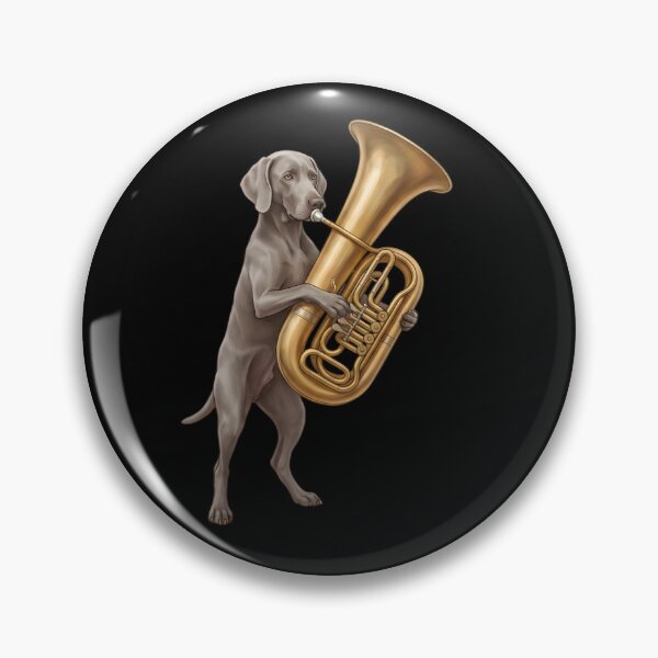 Item preview, Weimaraner Playing Tuba Player Tubaist Dog Lover designed and sold by DoodleTortle.