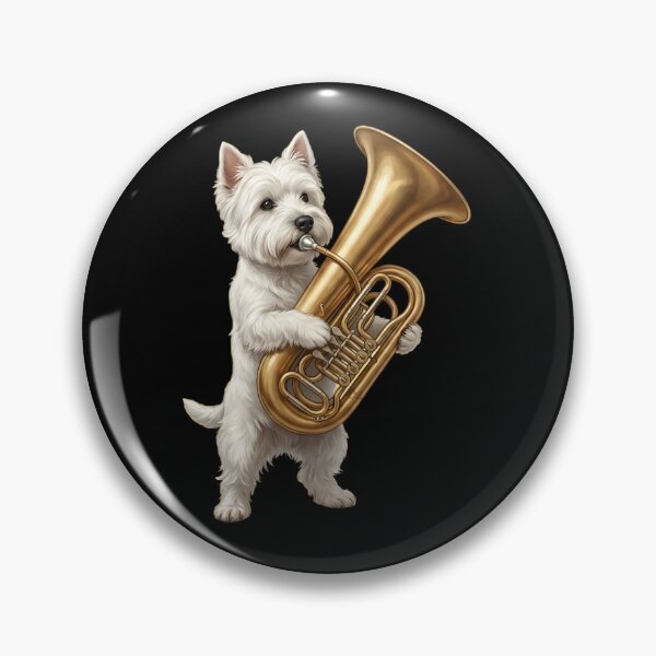 Item preview, West Highland White Terrier Playing Tuba Player Tubaist Dog Lover designed and sold by DoodleTortle.