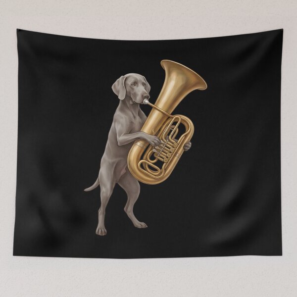 Item preview, Weimaraner Playing Tuba Player Tubaist Dog Lover designed and sold by DoodleTortle.