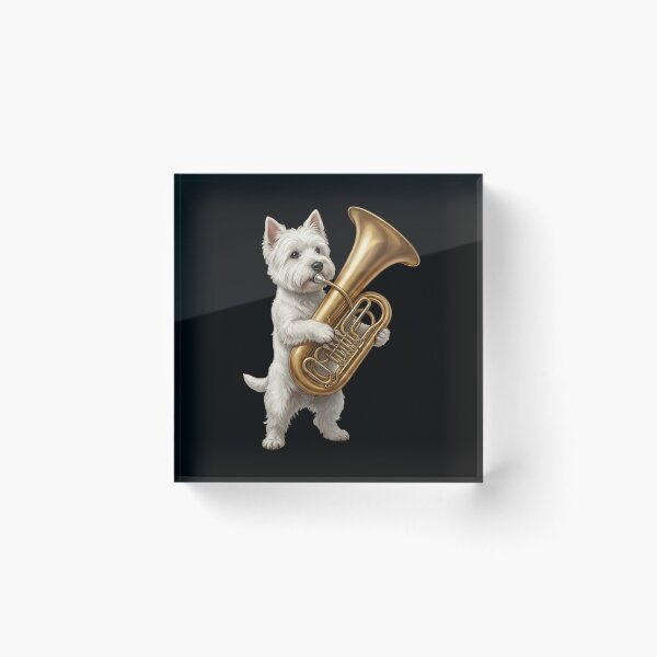 Item preview, West Highland White Terrier Playing Tuba Player Tubaist Dog Lover designed and sold by DoodleTortle.