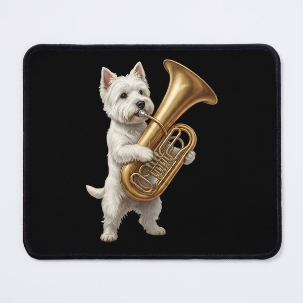 Item preview, West Highland White Terrier Playing Tuba Player Tubaist Dog Lover designed and sold by DoodleTortle.