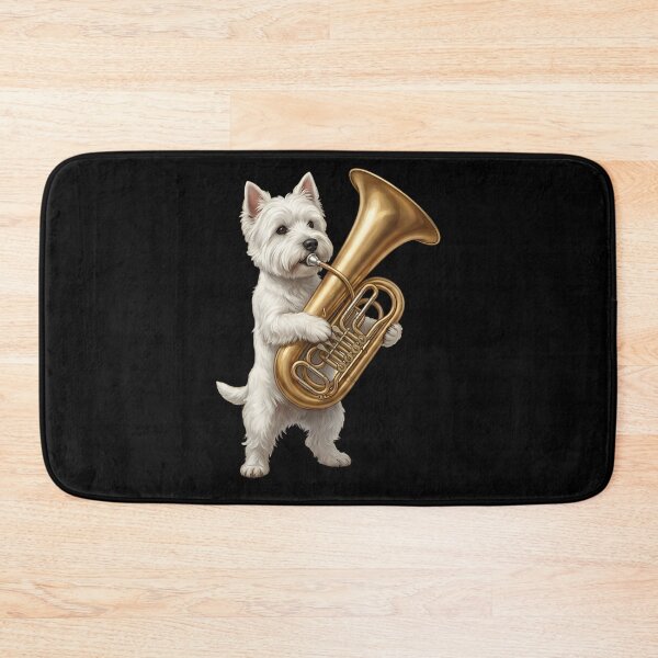 Item preview, West Highland White Terrier Playing Tuba Player Tubaist Dog Lover designed and sold by DoodleTortle.