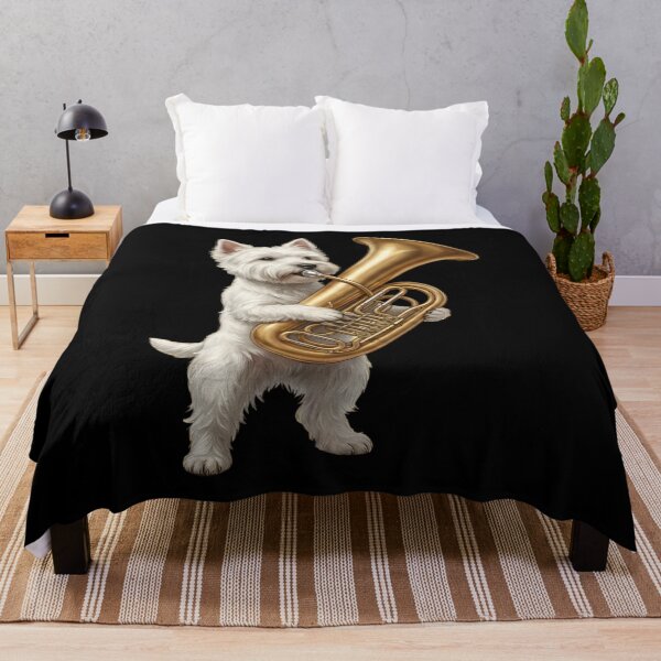 Item preview, West Highland White Terrier Playing Tuba Player Tubaist Dog Lover designed and sold by DoodleTortle.