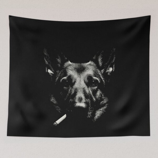 Item preview, German Shepherd Smoking Cigarette Dog Portrait designed and sold by k3rstman1.