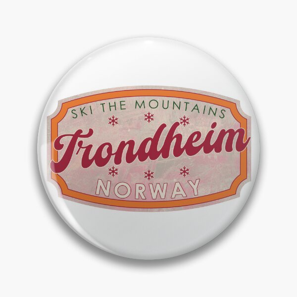 Item preview, Trondheim, Norway, Ski, textured skiing badge designed and sold by Wanderful-roads.