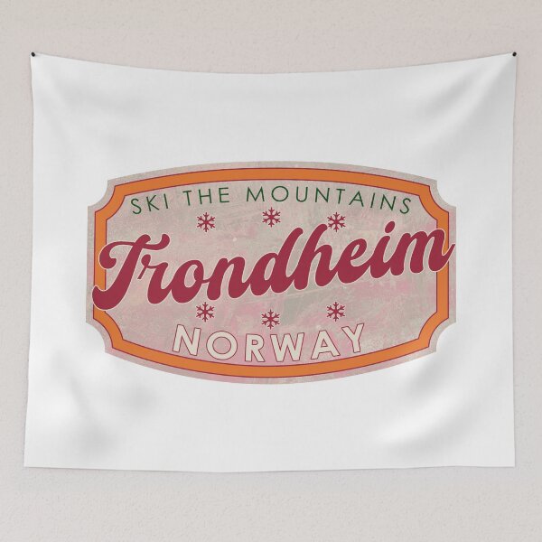 Item preview, Trondheim, Norway, Ski, textured skiing badge designed and sold by Wanderful-roads.
