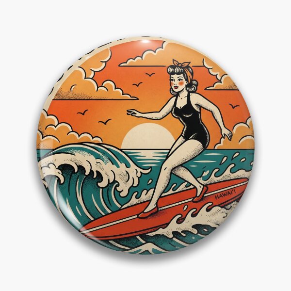 Item preview, Vintage Girl Surfer designed and sold by P1yu5h.