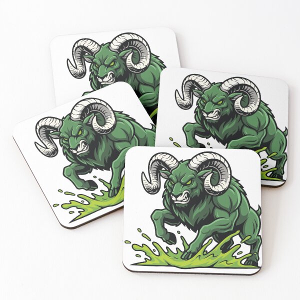 Item preview, Green Toxic Ram Charge Mascot Ram designed and sold by PixelStudioBe.