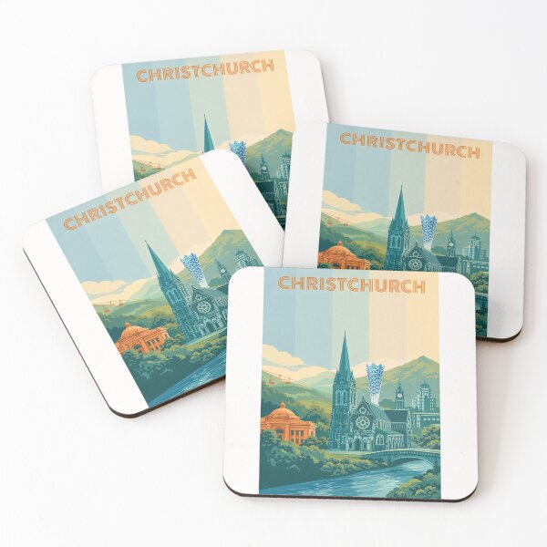Item preview, Christchurch New Zealand Skyline Retro Travel designed and sold by Places On Earth.