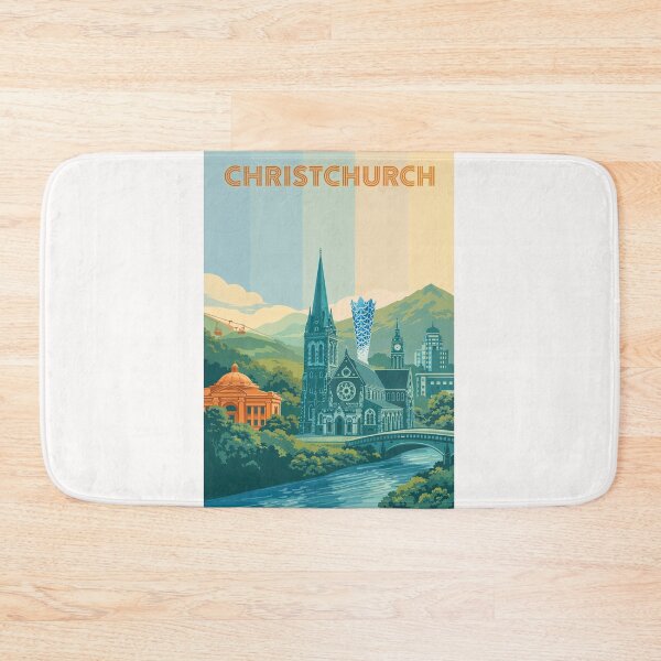 Item preview, Christchurch New Zealand Skyline Retro Travel designed and sold by Places On Earth.