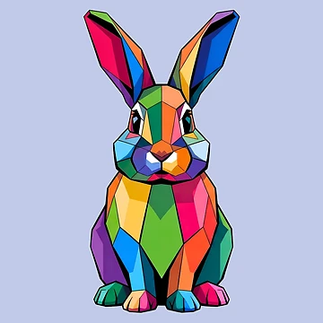 Artwork thumbnail, Geometric Colorful Rabbit by MavtM
