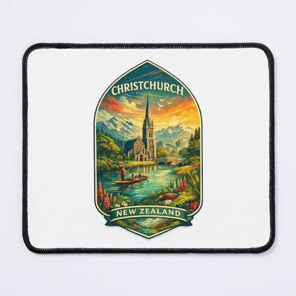 Item preview, Christchurch New Zealand Avon River Vintage Badge designed and sold by Places On Earth.