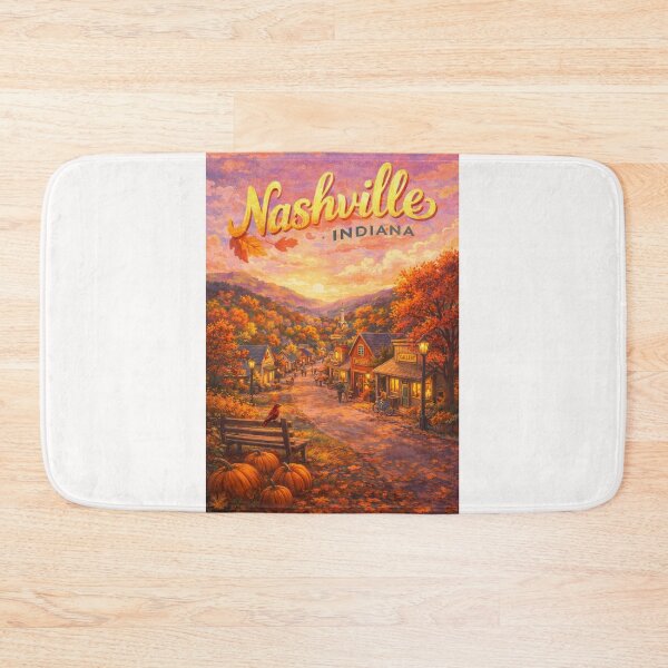 Item preview, Nashville Indiana Brown County Autumn Village Skyline designed and sold by Places On Earth.
