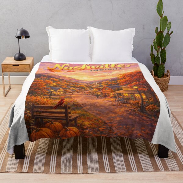 Item preview, Nashville Indiana Brown County Autumn Village Skyline designed and sold by Places On Earth.